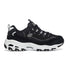 Sneakers nere in similpelle e tessuto con sottopiede Memory Foam Skechers D'Lites, Brand, SKU s312000079, Immagine 0